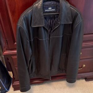 Dockers Men's Dark Leather Jacket